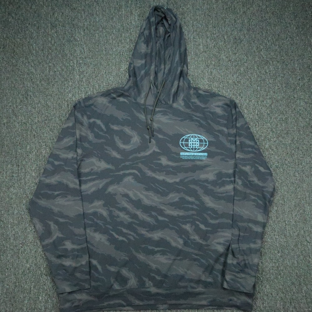 RSLVTS Hoodie Mens XXL Gray Blue Camouflage Pullover Athletic 2XL